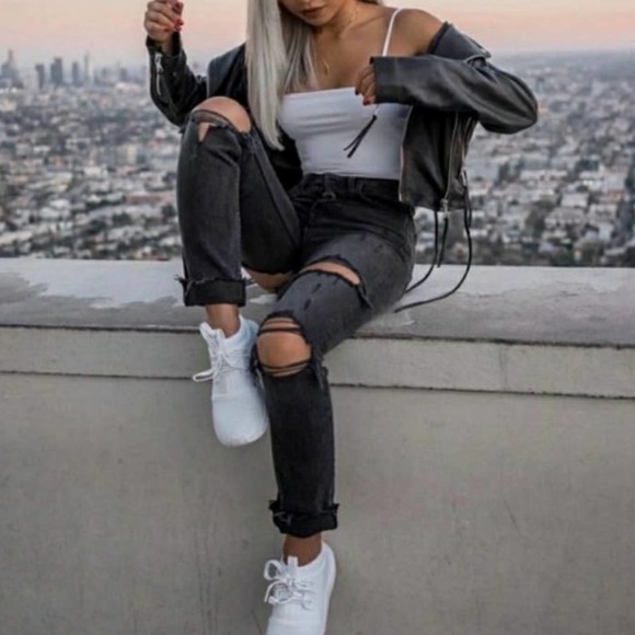 GRLFRND The Karolina distressed high rise skinny jeans Travelin Band Sz 24 NEW - Picture 9 of 14